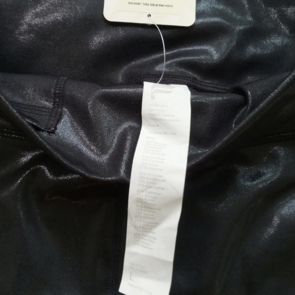 Fabletics Define PowerHold High-Waisted 7/8 Legging Shiny Black size large - Picture 5 of 9